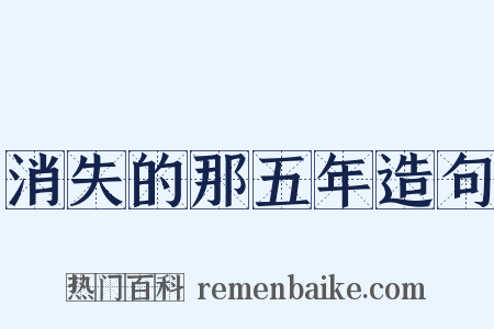 消失的那五年造句是什么意思的图片